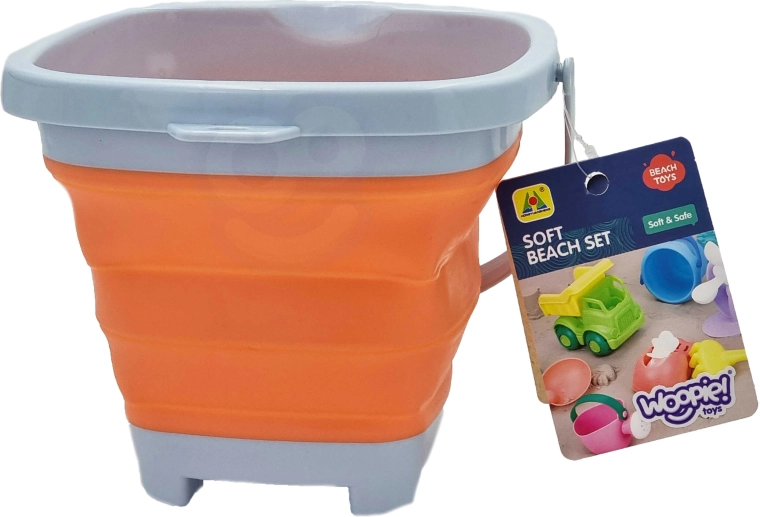 Woopie zložljivo silikonsko vedro kvadratno oranžno 5 l