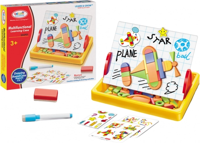 Magnetna tabla za risanje z geometrijskimi oblikami in magneti