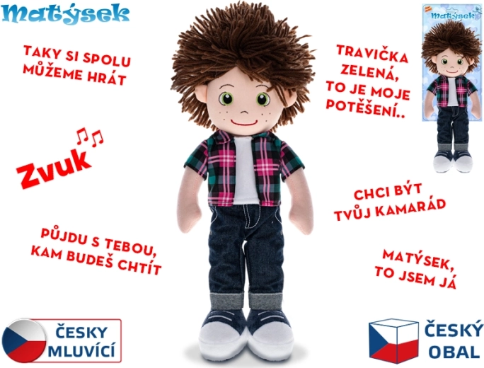 Govorijoča plišasta punčka Matysek 37 cm