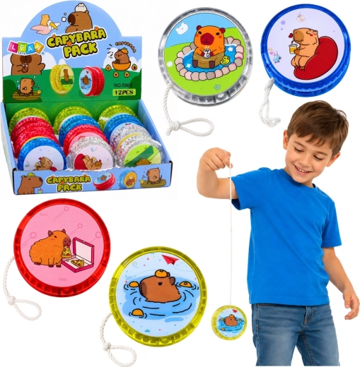 Svetleči jojo s kapibaro za otroke, 5,5 cm