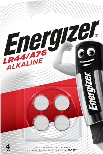Alkalne gumbne baterije ENERGIZER A76 LR44 1,5 V, 150 mAh, 4 kosi