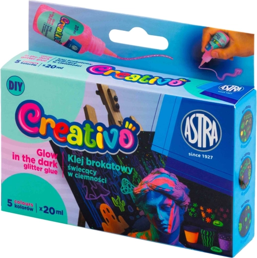 Svetleče gel barve za temo za izdelavo nalepk 5×20 ml ASTRA Creativo