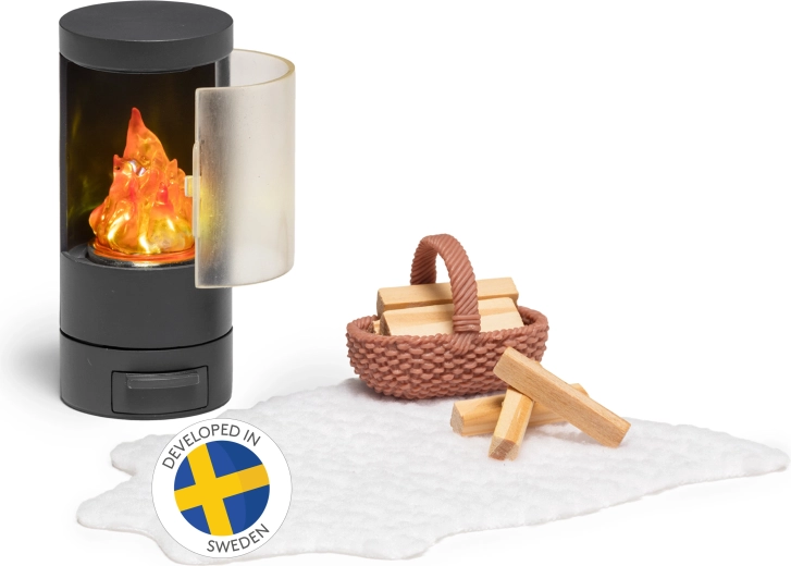 Lundby komplet s kaminom za hiško za punčke