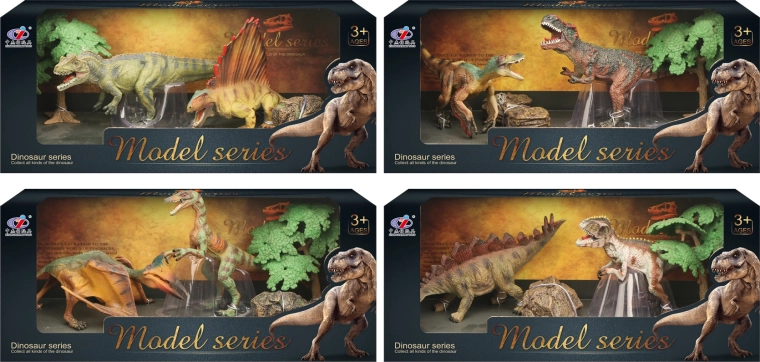 Dinozavrski svet – komplet figuric dinozavrov, 4 vrste