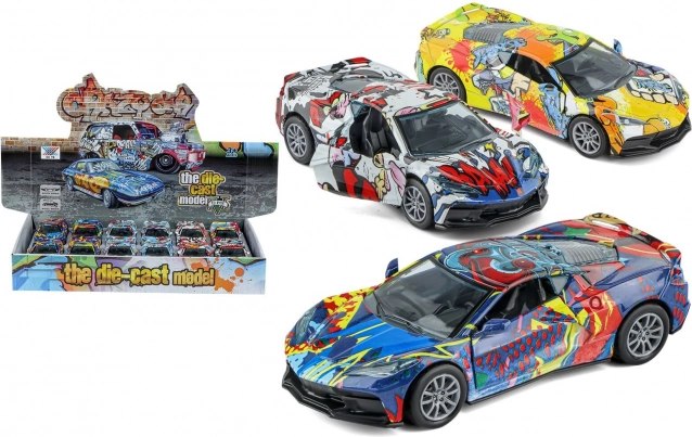 Kovinski avtomobilček s povratnim navijanjem 12 cm