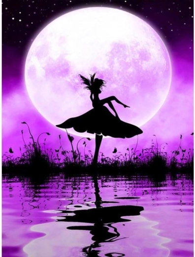 Diamantno slikanje Baletka ob ribniku 30 × 40 cm