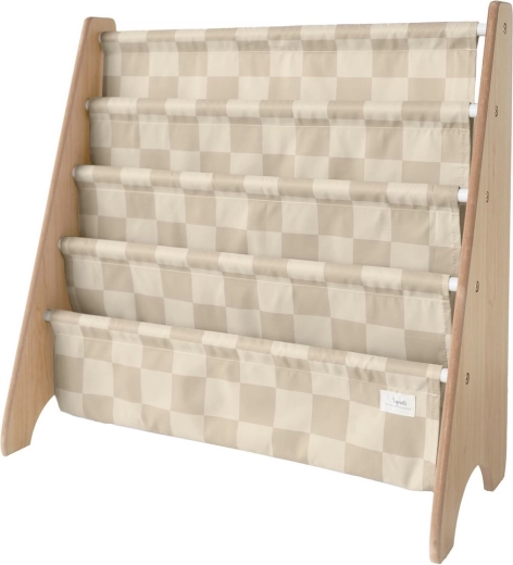 3 Sprouts stojalo za knjige iz recikliranega poliestra Checkerboard/Beige