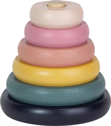 Petite&Mars lesena zložljiva piramida Orbit Wood of Mars Aurora Pink