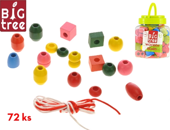 Lesene perle v škatlici – 72 kosov