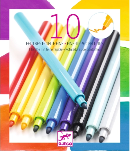 Djeco flomastri s tanko konico, 10 kosov