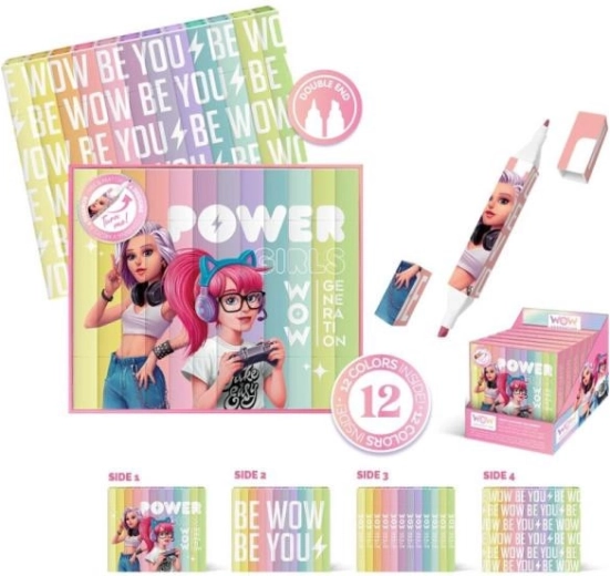 Dvosmerni flomastri 12 barv WOW Generation