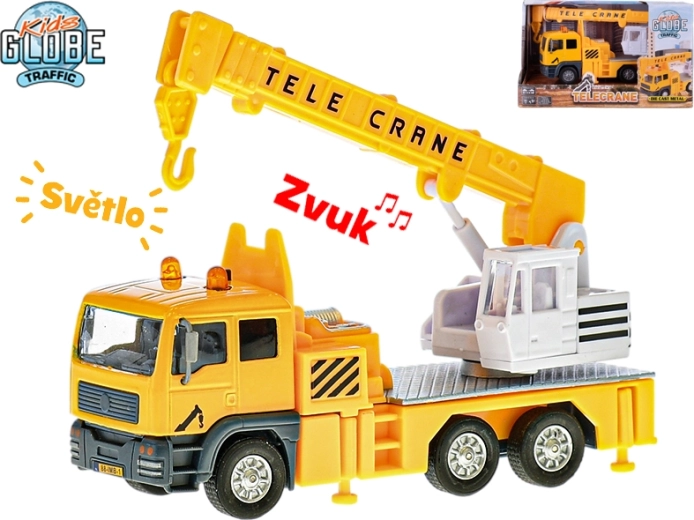 Kids Globe Traffic žerjav s svetlobnimi in zvočnimi učinki 15 cm