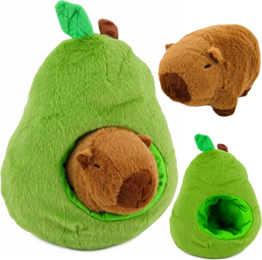 Zeleni plišasti avokado s kapibaro 2v1 25 cm