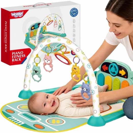 Woopie Baby interaktivna igralna podloga s pianinom in igralnim lokom, 10 delov, zvoki
