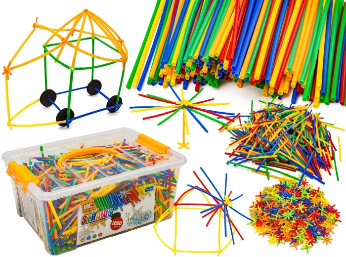 Construction rods and connectors in a case, approx. 1000 pieces