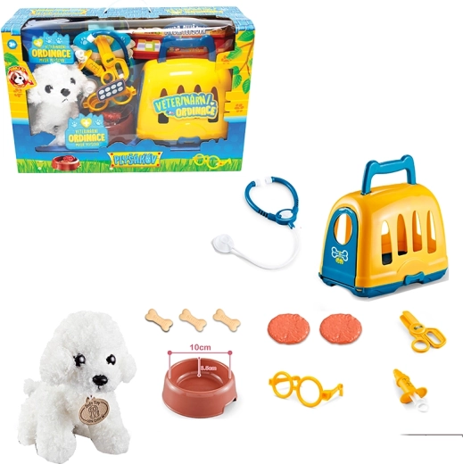 Veterinarski set s transporterjem in bišonom