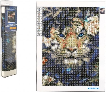 Diamantno slikarstvo Skriti Tiger 30x40 cm