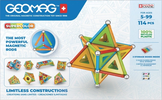 GEOMAG Supercolor magnetna sestavljanka 114 delov