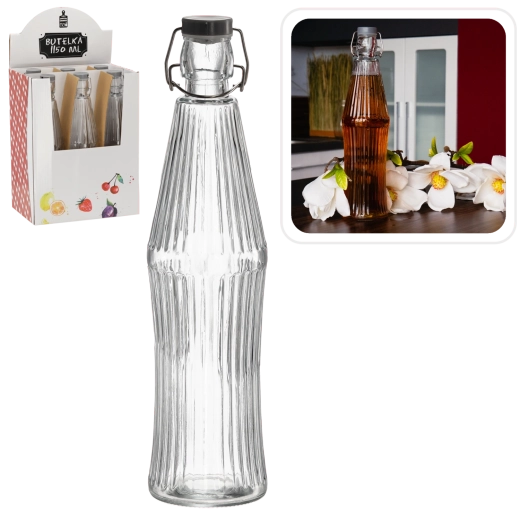 Steklenica iz stekla z mehanskim zapiranjem 1150 ml