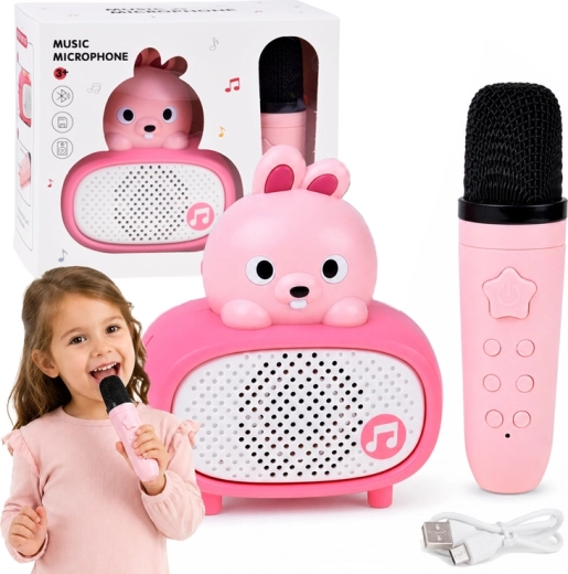 Interactive children’s karaoke with Bluetooth microphone and speaker – bunny