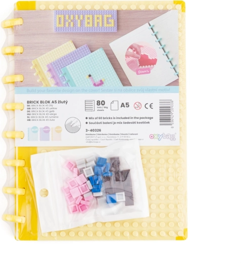 Beležnica A5 s kockami – rumena