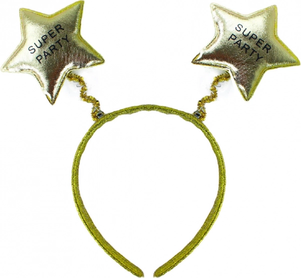Karnevalni naglavni trak Super Zabava v zlati barvi