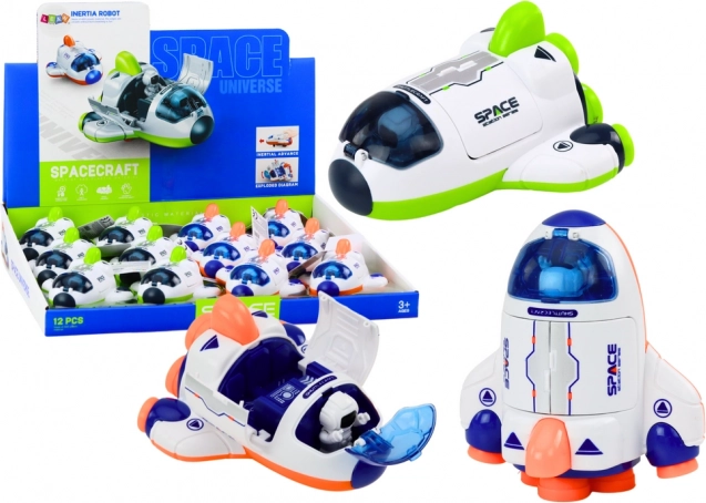 Majhna vesoljska raketa s premičnim kokpitom zelena in oranžna