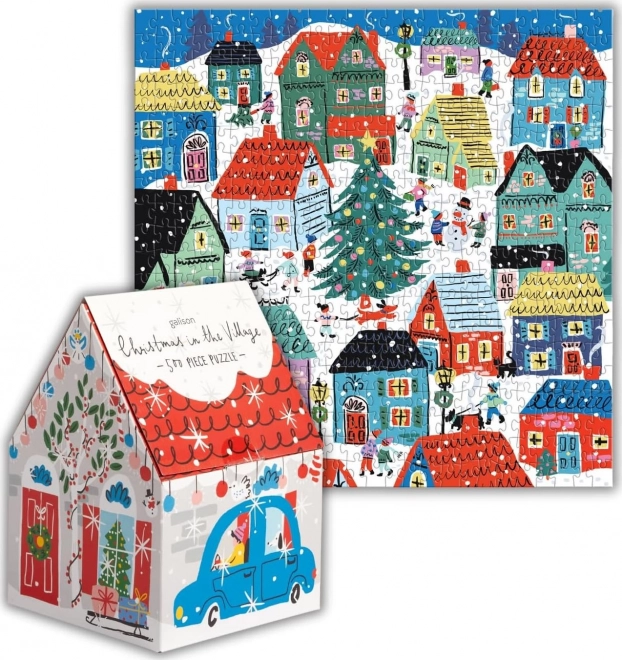 Kvadrataste puzzle Božič na vasi 500 kosov