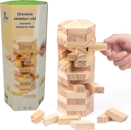 Leseni sestavljivi stolp 84 kosov Sparkys