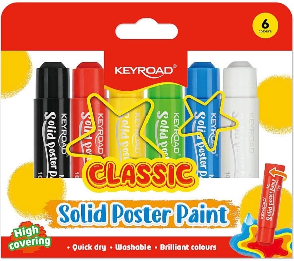 KEYROAD Classic Solid Tempera Paints - 6 pcs