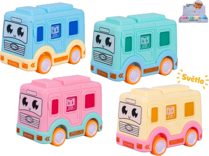 Avtobus z vztrajnikom in svetlobnimi učinki 8,5 cm