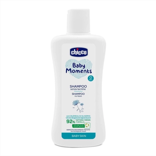 Chicco šampon za otroke Baby Moments 92 % naravnih sestavin 200 ml