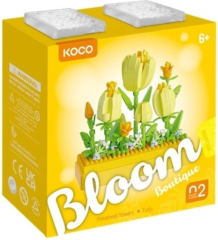KOCO gradbeni komplet rož – rumeni tulipani (259 delov) - 1 kos