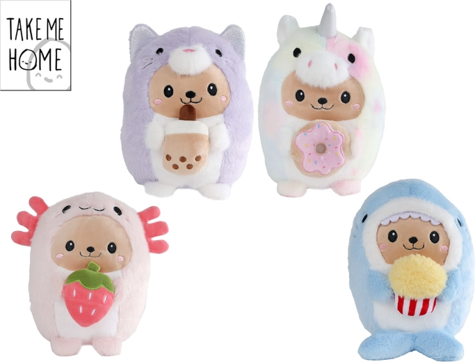 Plišasta kawaii živalica z motivom hrane 23 cm Take Me Home