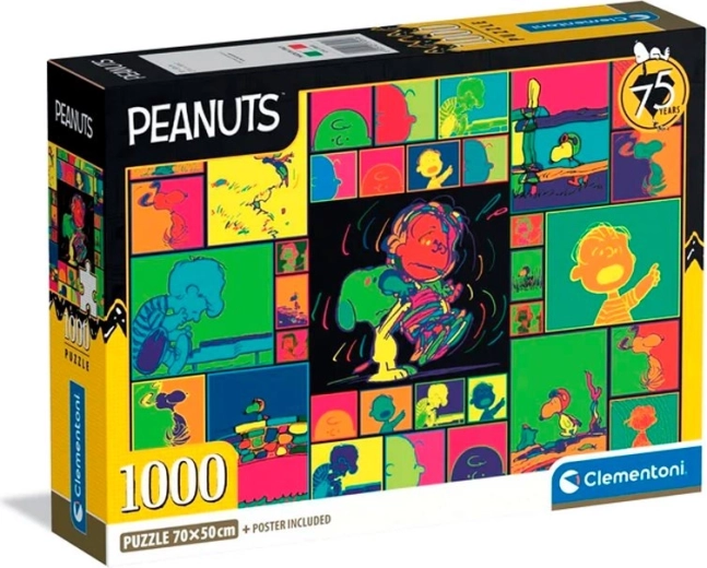 Clementoni puzzle Peanuts barvna kolaž 1000 koščkov