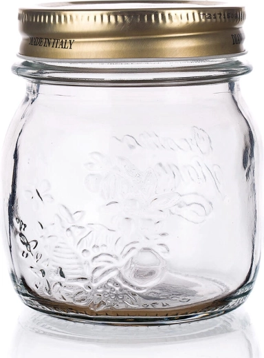 Dóza Quattro Stagioni 0,25 l s steklenim ohišjem in kovinskim pokrovom