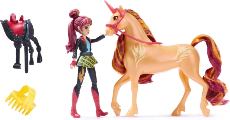 Figurica Valentine iz serije Unicorn Academy z enorogom Cinder in dodatki