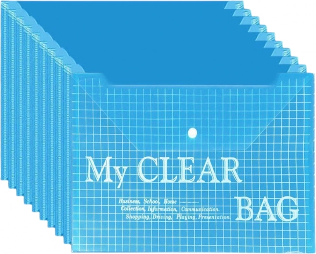 Prozorna mapa s klikajočim zapiralom modra A4