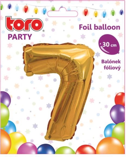 Folijski balon številka 7, 30 cm, zlati TORO
