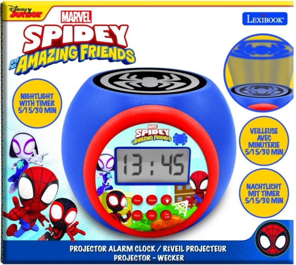 Lexibook otroška budilka SPIDEY s stropnim projektorjem