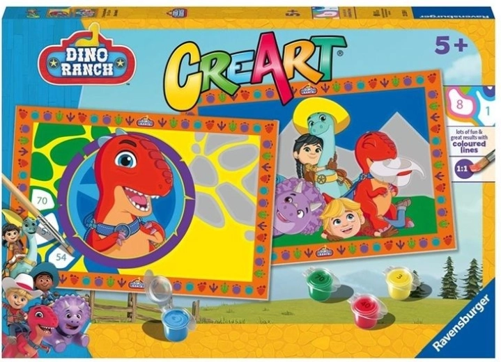 Ravensburger CreArt Junior Dino Ranch – slikanje po številkah za otroke