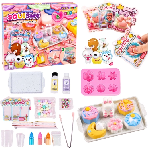 Ustvarjalni komplet za izdelavo squishy figuric zajček in sladice DIY