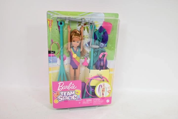 Barbie ekipa Stacie – gimnastični set z drogom in dodatki