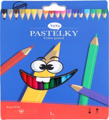 Trikotni barvni svinčniki ERGO, komplet 18 barv