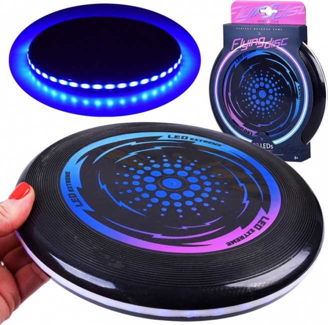 Svetleči LED frizbi disk 23 cm za nočno zabavo