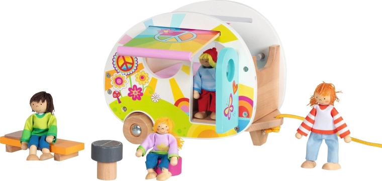 Goki Happy Campers Wooden Caravan