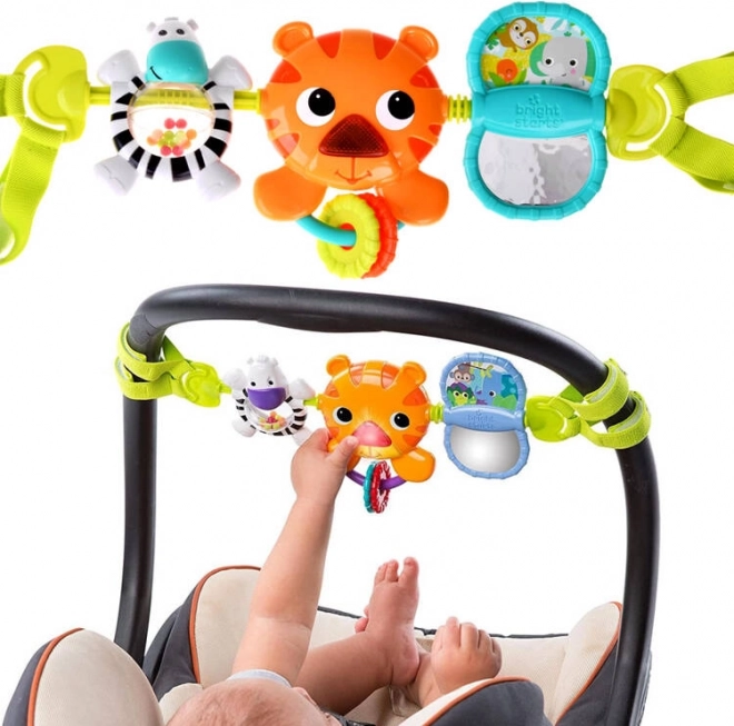 Viseča igrača za voziček in otroški sedež z zvoki in ogledalom