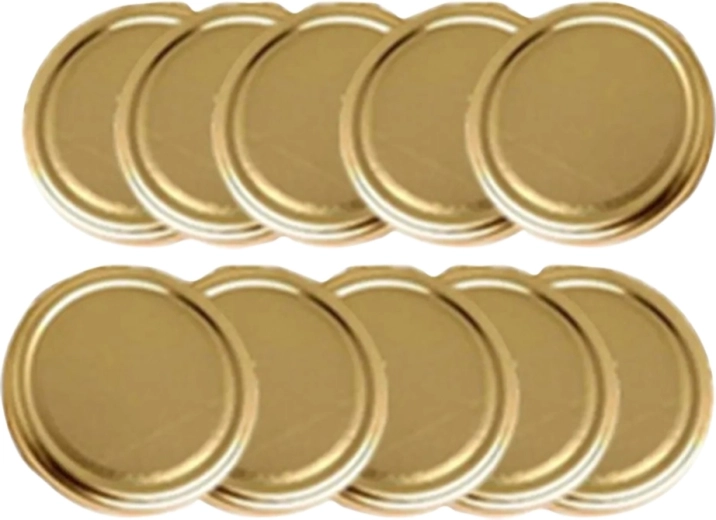 Zlati kovinski pokrovčki za kozarce za vlaganje 82 mm (10 kosov)
