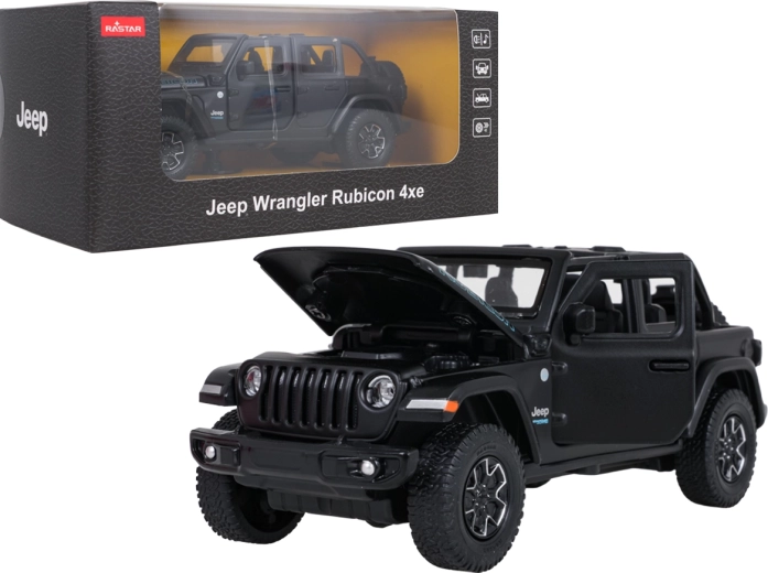 Kovinski model Jeep Wrangler Rubicon RASTAR 1:32 – Črna
