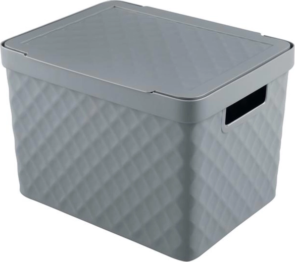 Plastična shranjevalna košara s pokrovom HEIDRUN 17,5 l